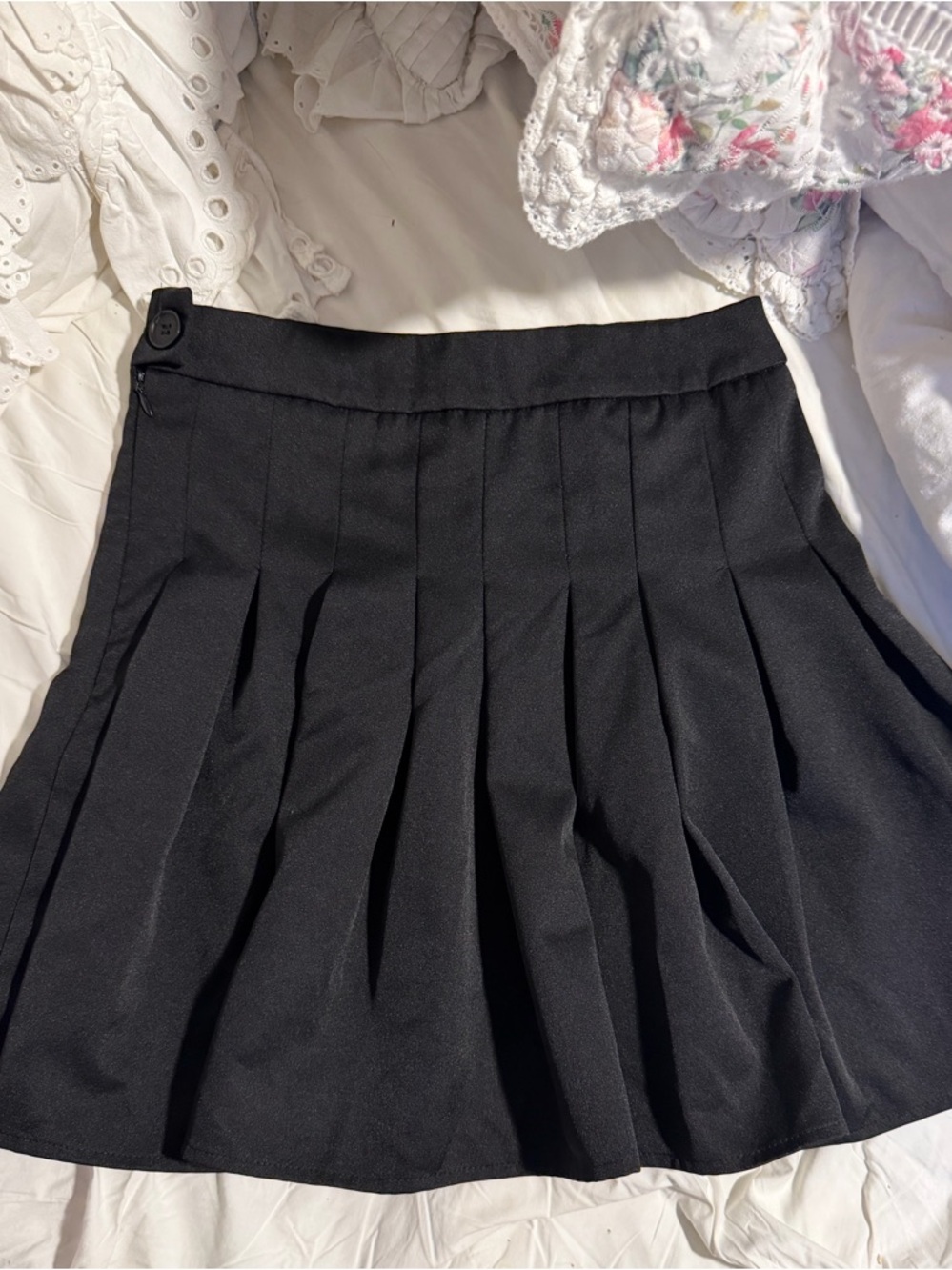 Nasty Gal Black Pleated Skater Skirt